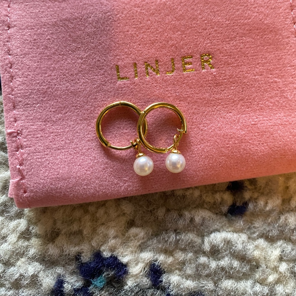 Pearl Huggie Earrings